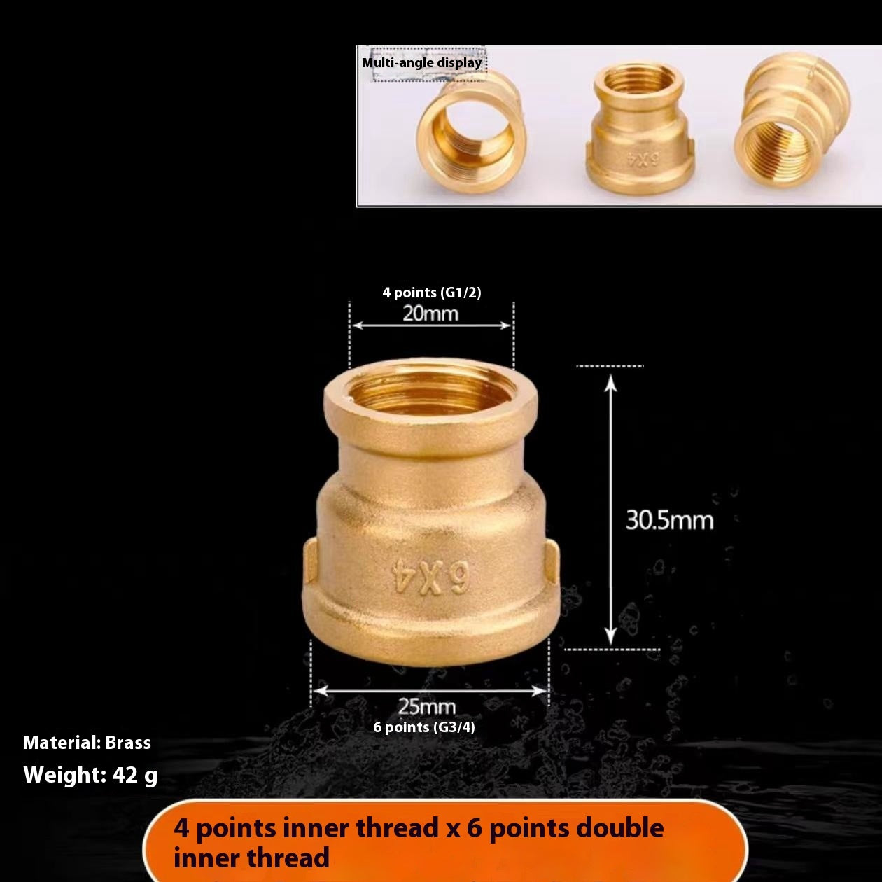 4-tap 6-minute Copper Reducing Pipe Plumbing Accessories