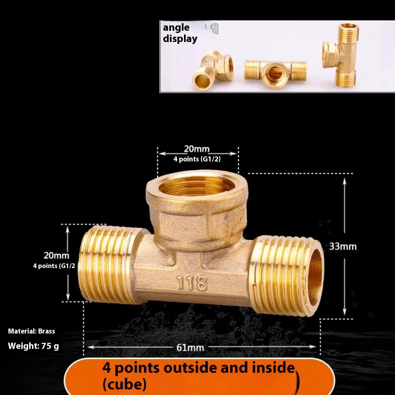 4-tap 6-minute Copper Reducing Pipe Plumbing Accessories