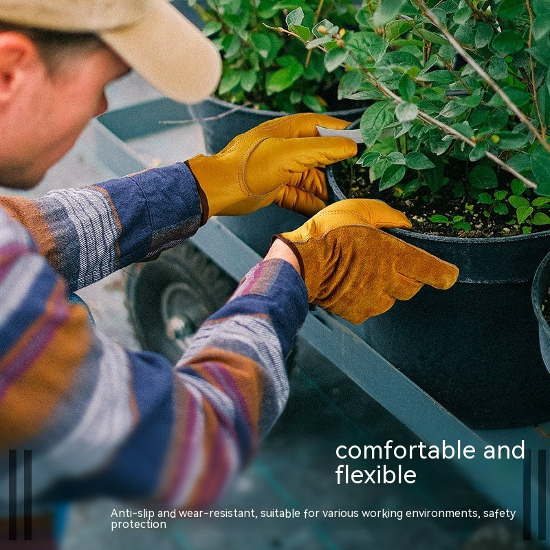 Breathable, Non-slip, Wear-resistant Construction Site Welder Protective Work Gloves